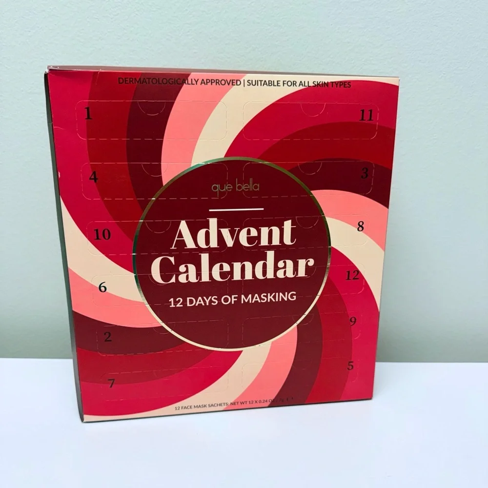 New! Que Bella Advent Calendar 12 days of Masking Gift Set - 12ct/2.88 fl oz
